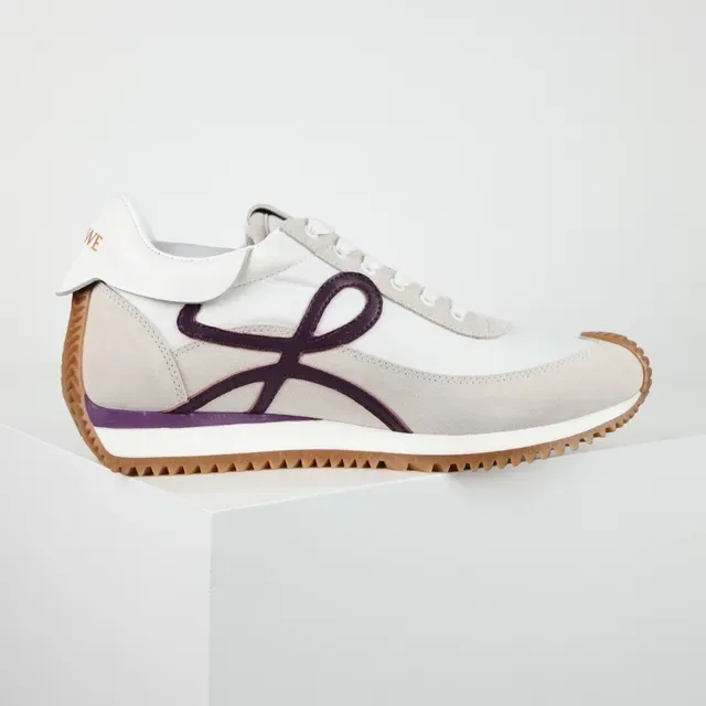 Loewe Flow Runner Blanc Beige Violet Anagram sneakers lifestyle 7