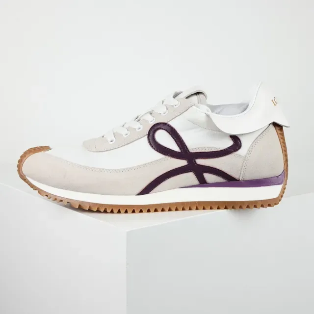 Loewe Flow Runner Blanc Beige Violet Anagram sneakers lifestyle 9