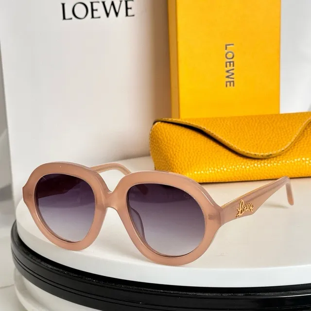 Loeve Vert Beige Oversized Oval Frame Cutout Temple Detail Lunettes de Soleil 7