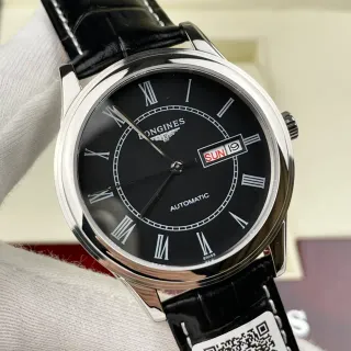 Longines Black Silver Classic Dress Dial Mechanical Watch