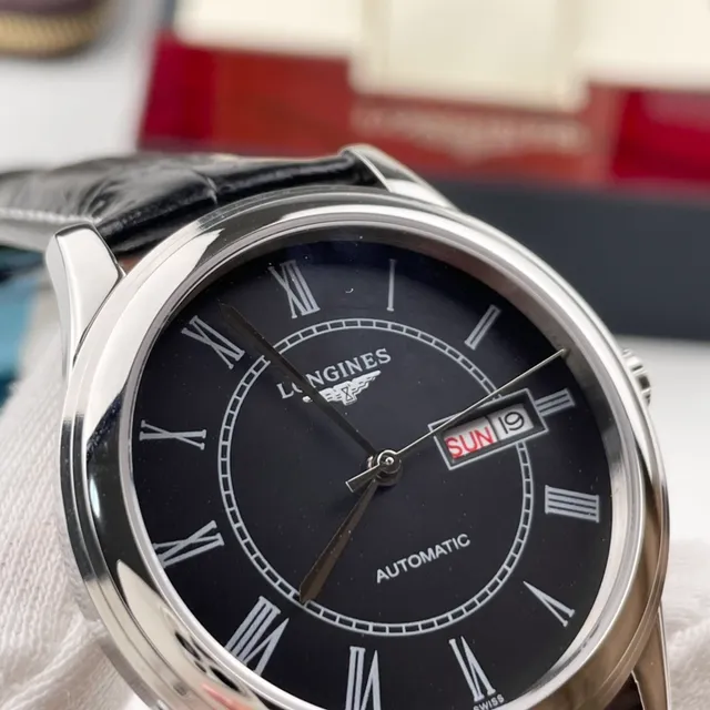 Longines Black Silver Classic Dress Dial Mechanical Watch 6