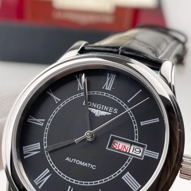 Longines Black Silver Classic Dress Dial Mechanical Watch 7