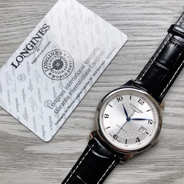 Longines Relógio Marrom Prateado Clássico de Vestido com Dial Guilloché Mecânico 3