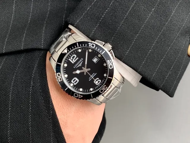 Longines Hydroconquest Black Dial Stainless Steel Mechanical Watch 9