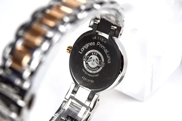 Longines Argent Or Bicolore Acier Inoxydable Phase Lunaire Complication Montre Mécanique 6