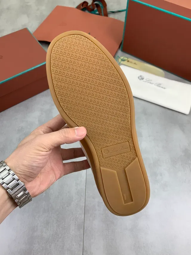 Loro Piana Beige Brown Suede Upper Gum Rubber Sole Lifestyle Sneakers 2