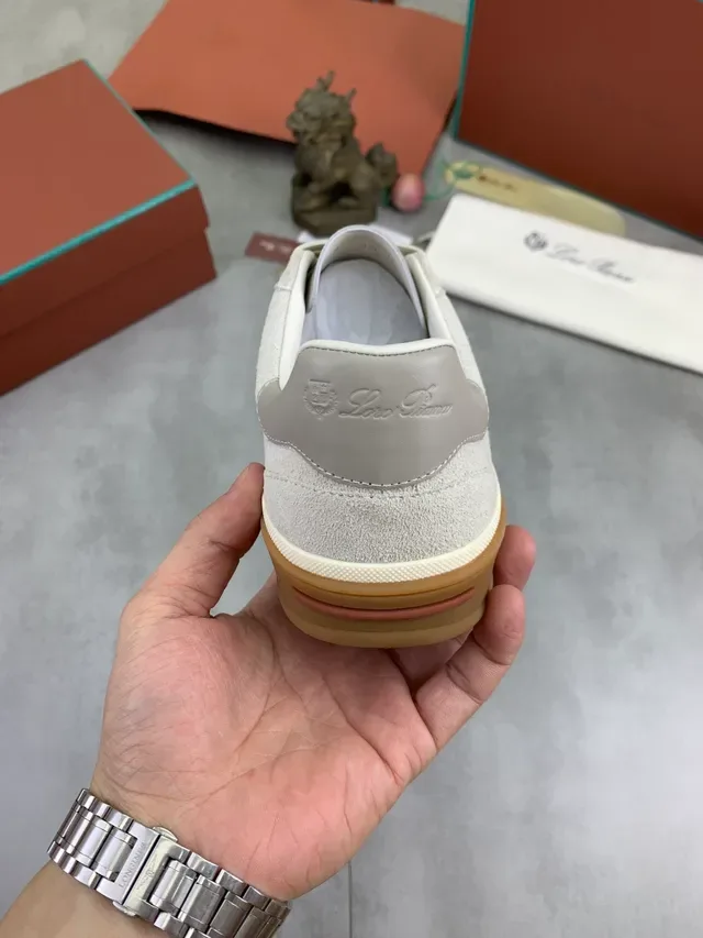 Loro Piana Beige Brown Suede Upper Gum Rubber Sole Lifestyle Sneakers 3