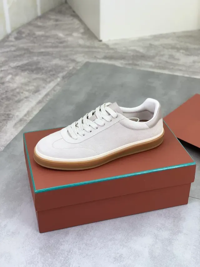 Loro Piana Beige Brown Suede Upper Gum Rubber Sole Lifestyle Sneakers 4