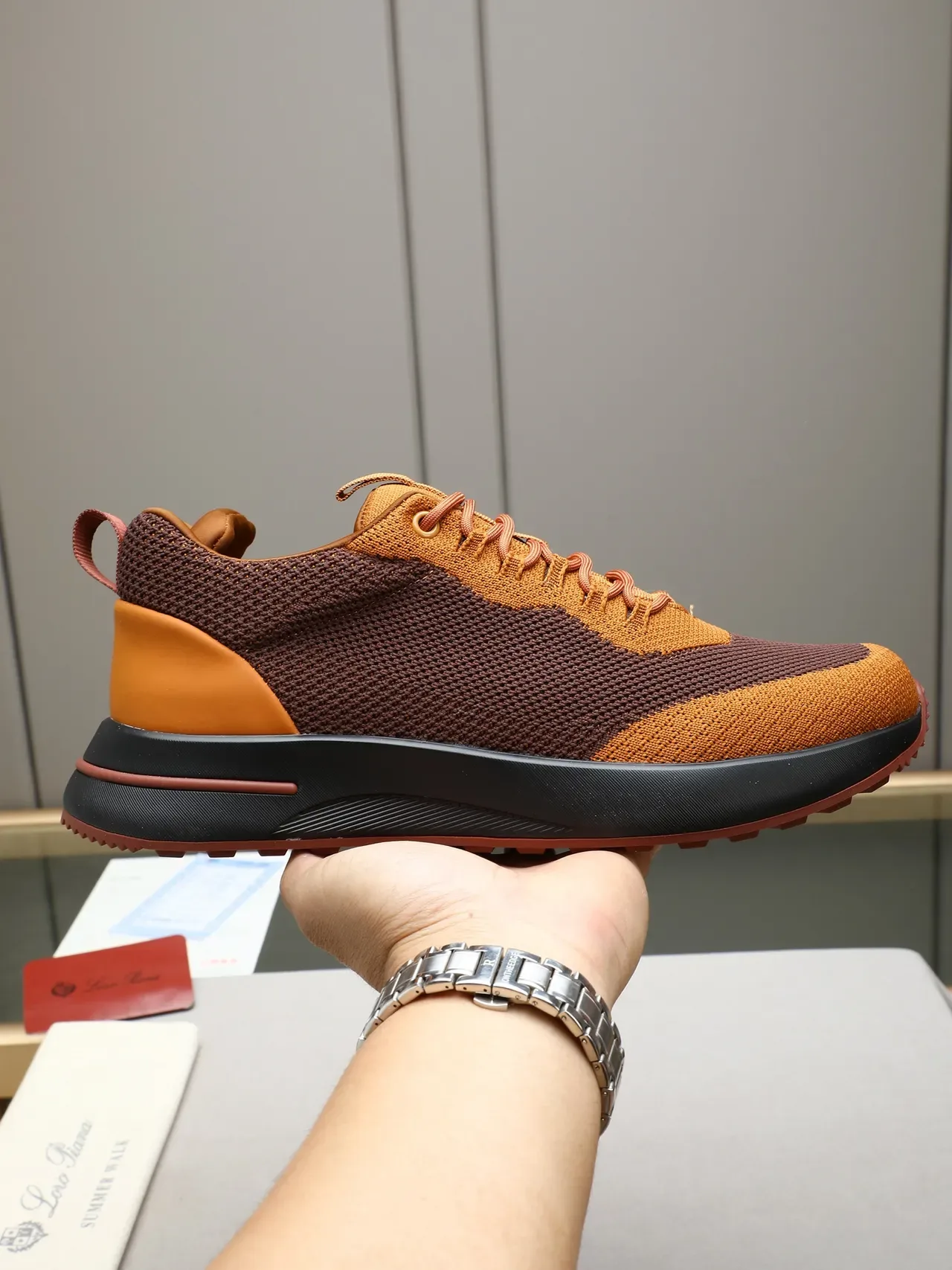 Loro Piana Knit Color-Block Lifestyle Sneaker 1