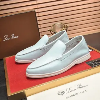 Loro Piana Summer Walk Off-White Leather Loafers