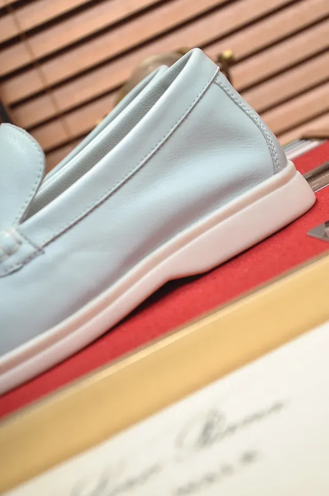 Loro Piana Summer Walk Off-White Leather Loafers 2