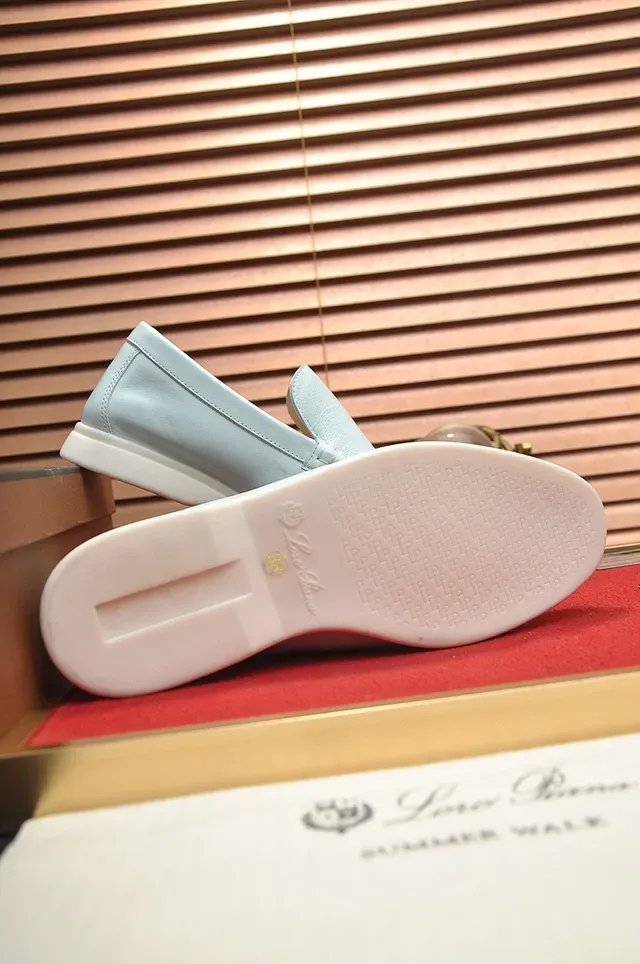 Loro Piana Summer Walk Off-White Leather Loafers 4