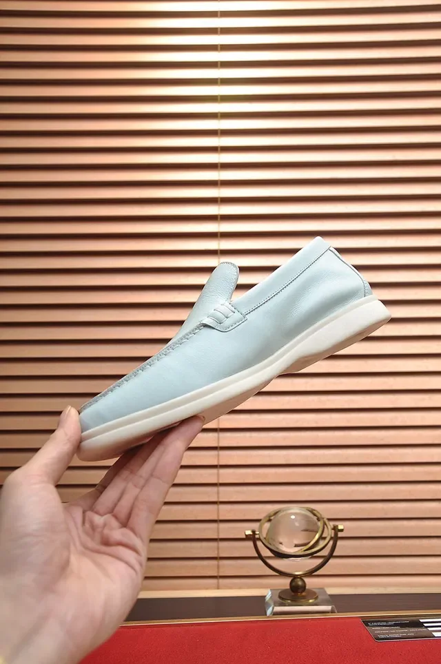 Loro Piana Summer Walk Off-White Leather Loafers 6