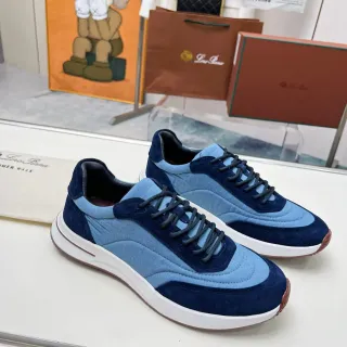Loro Piana Two-Tone Suede and Textile Lifestyle Sneakers