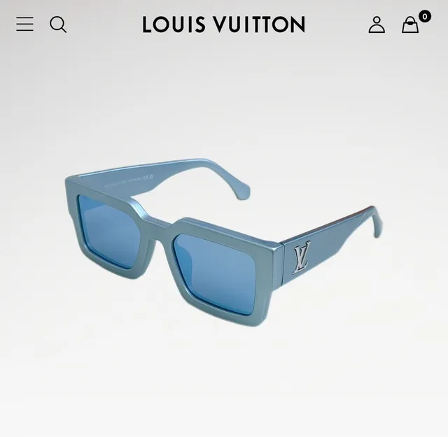 Louis Vuitton Angular Rectangular Black Acetate Sunglasses 3
