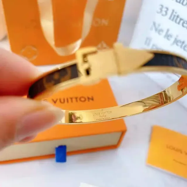 Louis Vuitton Belt Bracelet Monogram Leather Gold-Tone Bracelet 3