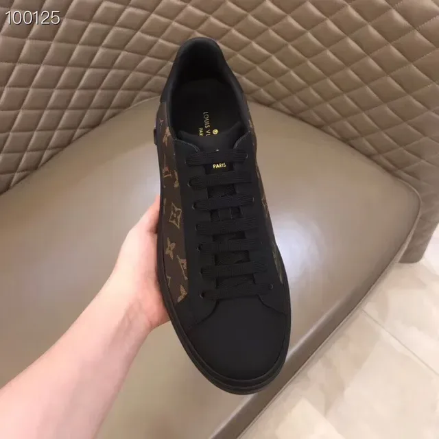 Louis Vuitton Black Brown Monogram Canvas Upper Rubber Toe Cap Lifestyle Sneakers 2