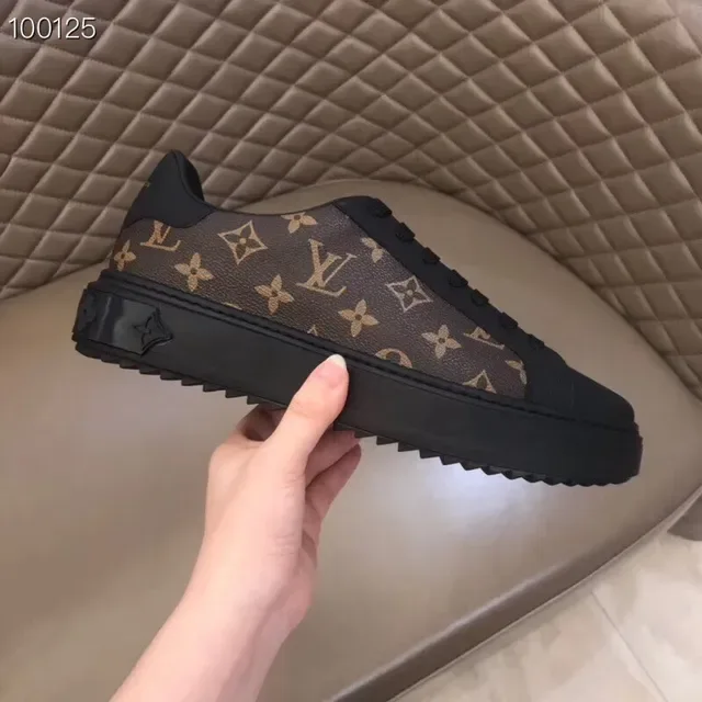 Louis Vuitton Black Brown Monogram Canvas Upper Rubber Toe Cap Lifestyle Sneakers 3