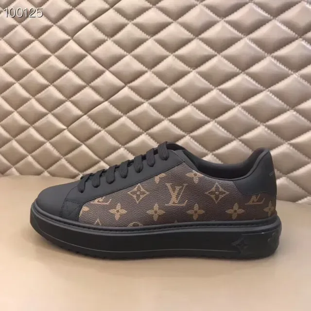 Louis Vuitton Black Brown Monogram Canvas Upper Rubber Toe Cap Lifestyle Sneakers 4