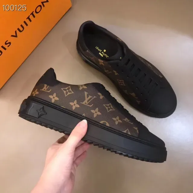 Louis Vuitton Black Brown Monogram Canvas Upper Rubber Toe Cap Lifestyle Sneakers 5