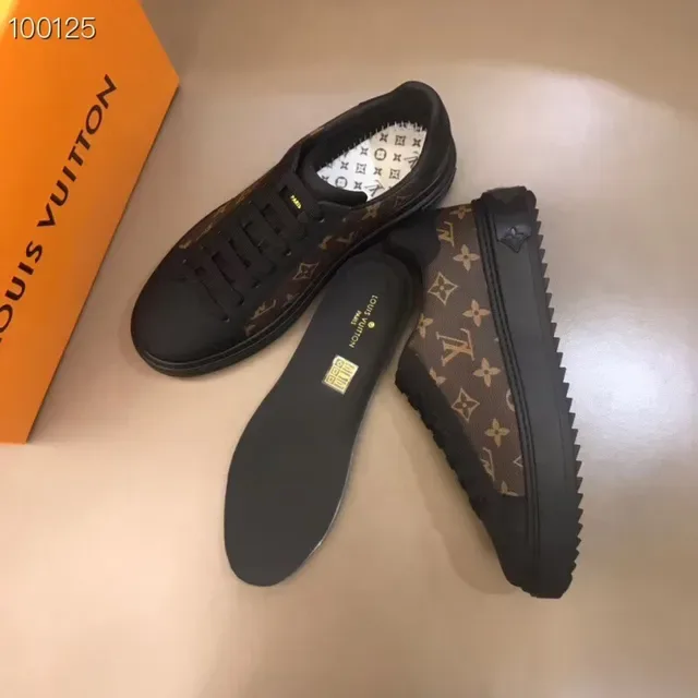 Louis Vuitton Black Brown Monogram Canvas Upper Rubber Toe Cap Lifestyle Sneakers 6