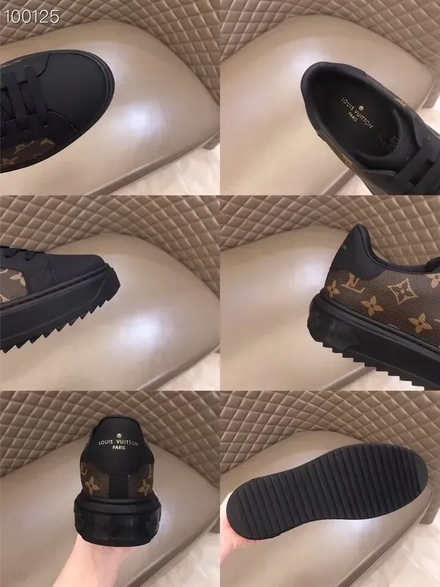 Louis Vuitton Black Brown Monogram Canvas Upper Rubber Toe Cap Lifestyle Sneakers 8