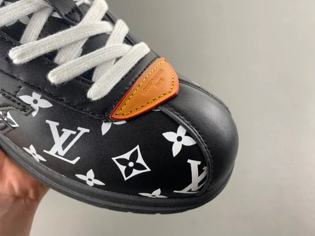 Louis Vuitton Black Brown Monogram-Print Leather Low-Top Runner Lifestyle Sneakers 2