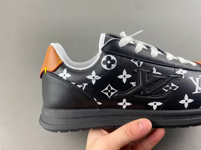 Louis Vuitton Black Brown Monogram-Print Leather Low-Top Runner Lifestyle Sneakers 3