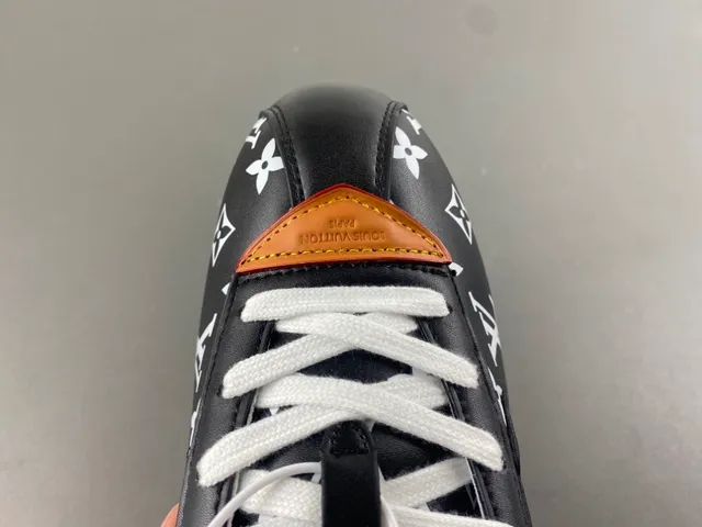 Louis Vuitton Black Brown Monogram-Print Leather Low-Top Runner Lifestyle Sneakers 5