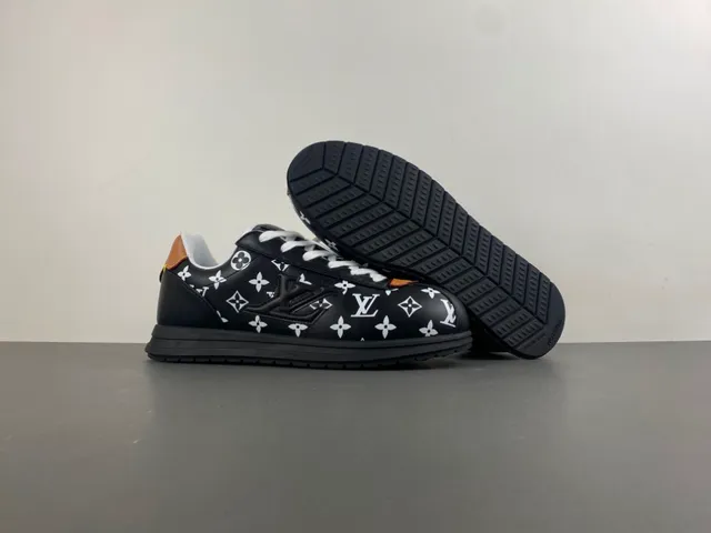 Louis Vuitton Black Brown Monogram-Print Leather Low-Top Runner Lifestyle Sneakers 12