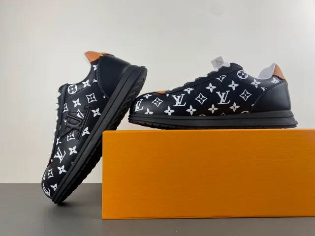 Louis Vuitton Black Brown Monogram-Print Leather Low-Top Runner Lifestyle Sneakers 14