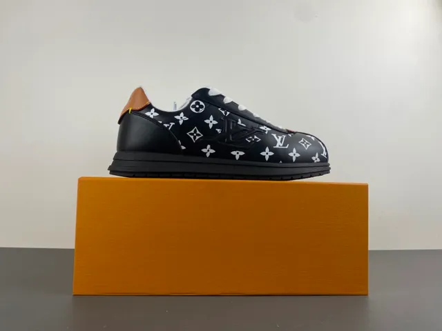Louis Vuitton Black Brown Monogram-Print Leather Low-Top Runner Lifestyle Sneakers 15