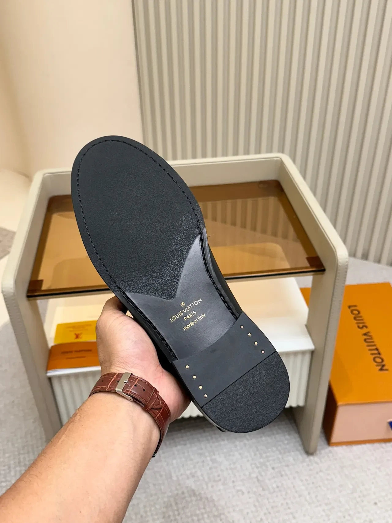 Louis Vuitton Black Leather Braided Strap Loafer 2