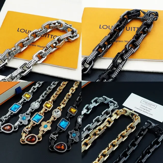 Louis Vuitton Black Multicolor Oxidized Metal Chain Multigem Statement Pendant Necklace 6