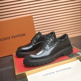 Louis Vuitton Black Polished Leather Oxford Shoes