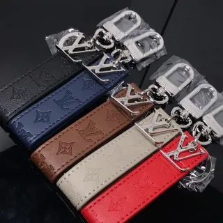 Louis Vuitton Black Silver Embossed Monogram Leather Strap Card Holder