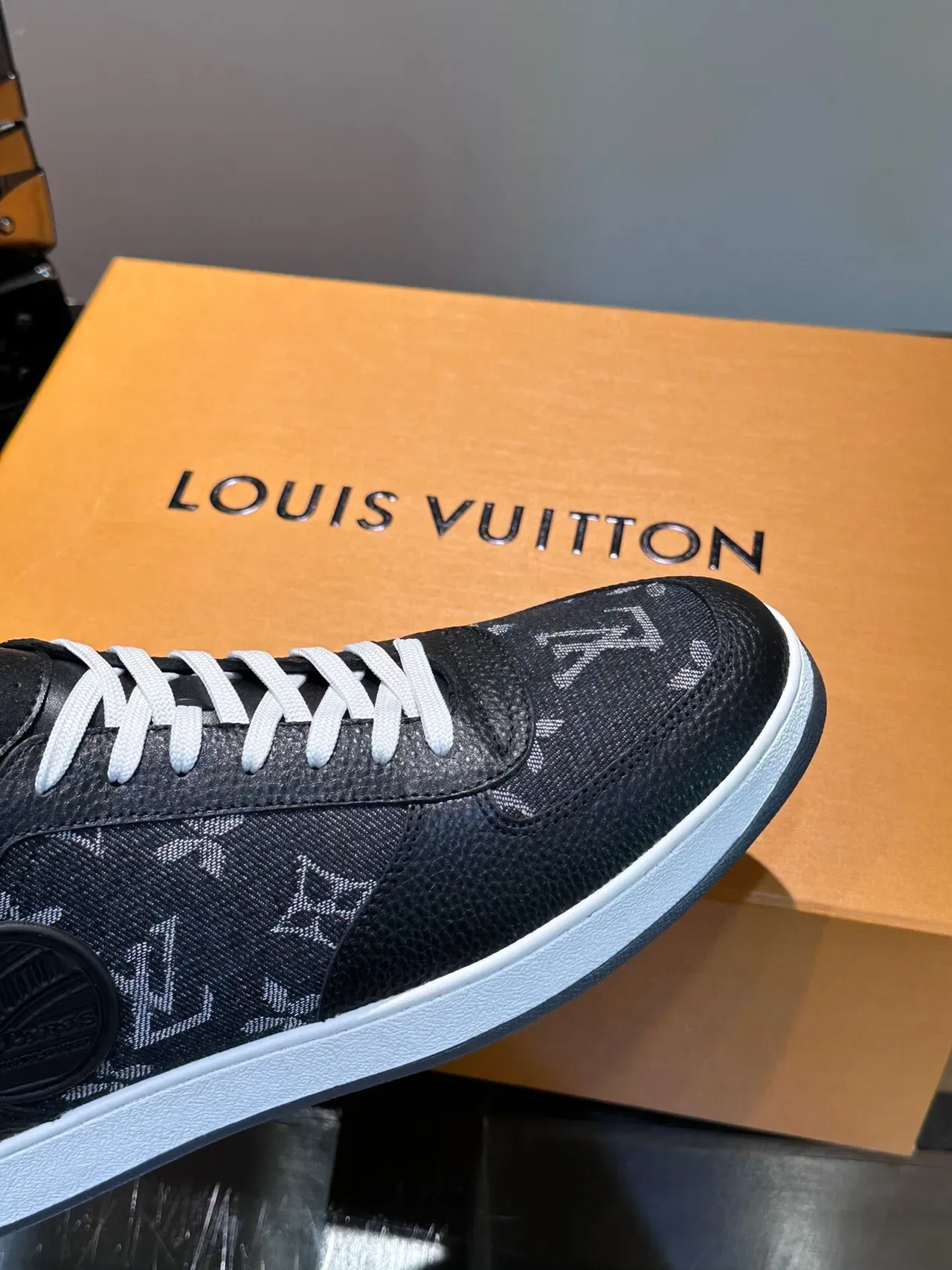Louis Vuitton Black White High-Top Monogram-Printed Lifestyle Sneakers 6