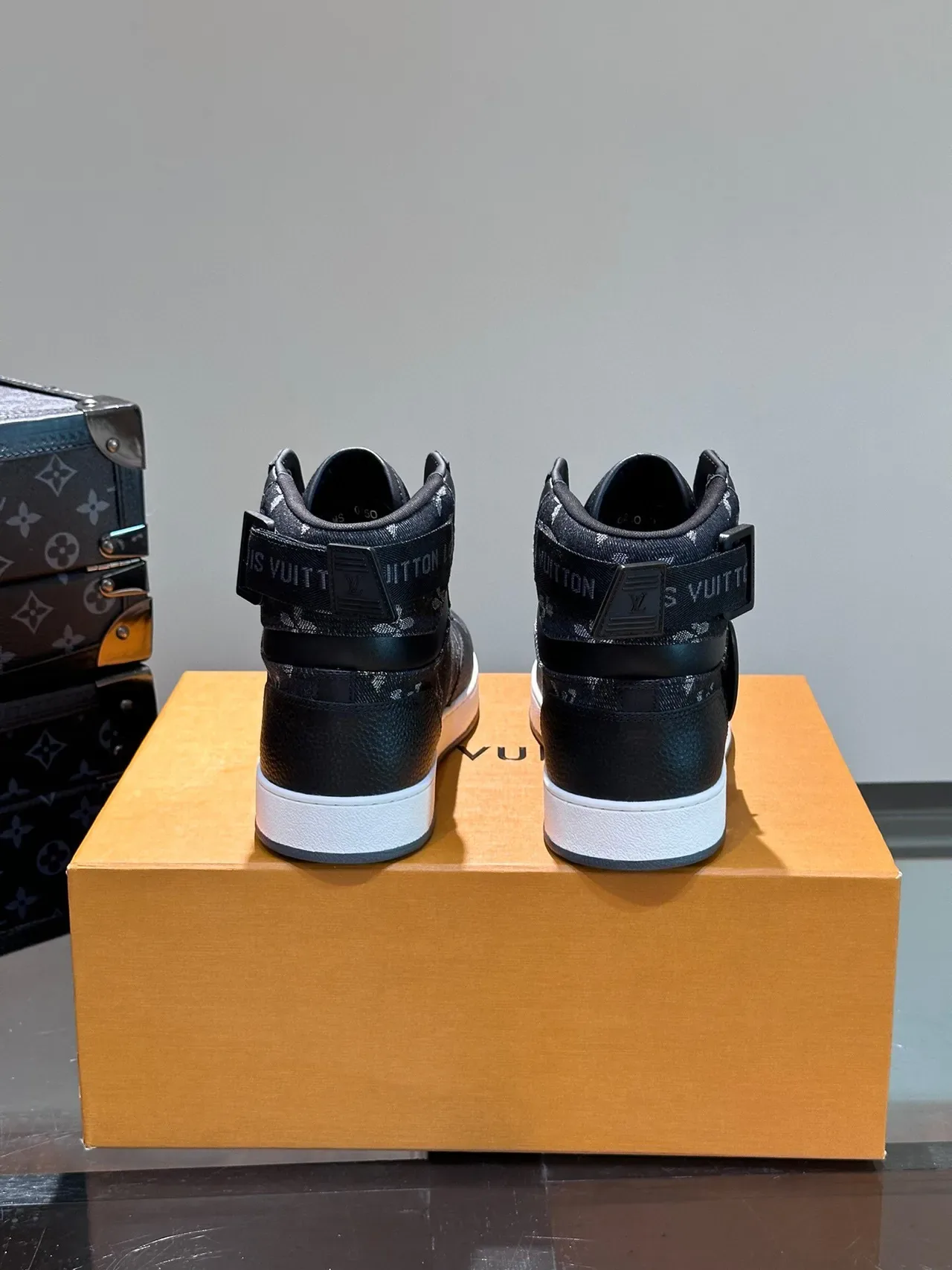 Louis Vuitton Black White High-Top Monogram-Printed Lifestyle Sneakers 8