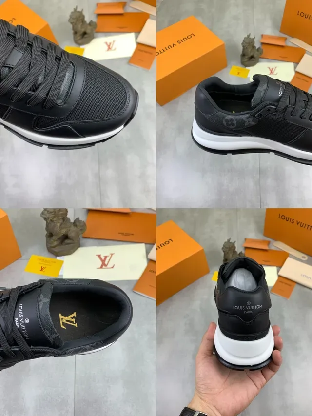 Louis Vuitton Noir et Blanc Cuir et Maille Sémelle Sculptée Lifestyle Sneakers 2