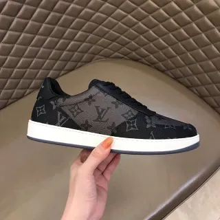 Louis Vuitton Black White Monogram Canvas Low-Top Lifestyle Sneakers