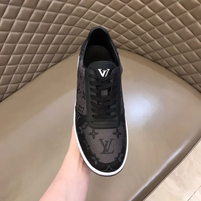 Louis Vuitton Black White Monogram Canvas Low-Top Lifestyle Sneakers 4