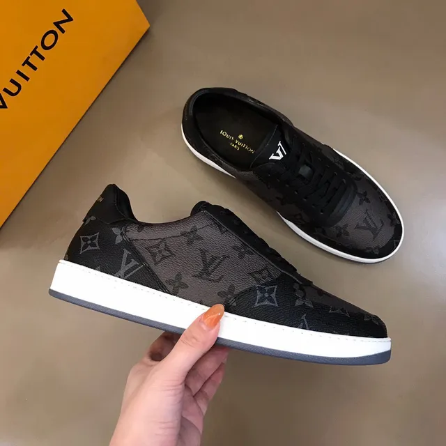 Louis Vuitton Black White Monogram Canvas Low-Top Lifestyle Sneakers 6