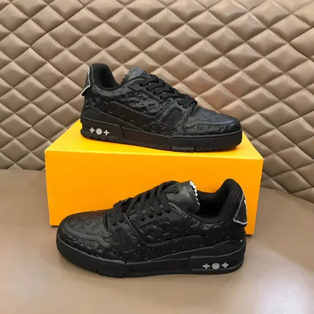 Louis Vuitton Black White Monogram-Embossed Upper Sculpted Chunky Sole Lifestyle Sneakers 6
