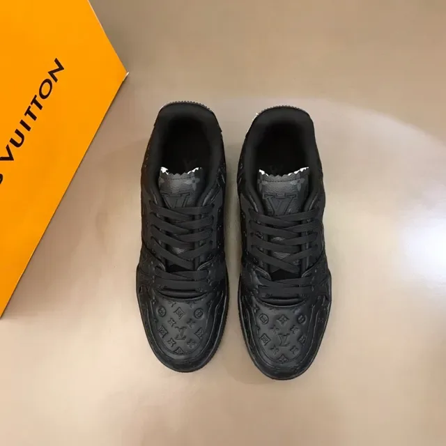 Louis Vuitton Black White Monogram-Embossed Upper Sculpted Chunky Sole Lifestyle Sneakers 9