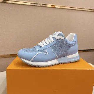 Louis Vuitton Blue White Monogrammed Textile Upper Perforated Heel Tab Lifestyle Sneakers