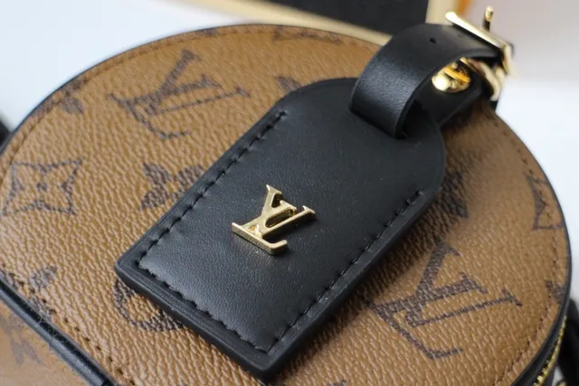 Louis Vuitton Boîte Chapeau Sac Tote Rond Brun Monogramme Toile 5