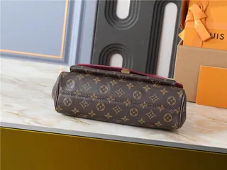 Louis Vuitton Brown Beige Flap-Top Monogram Canvas Chain Bag 15