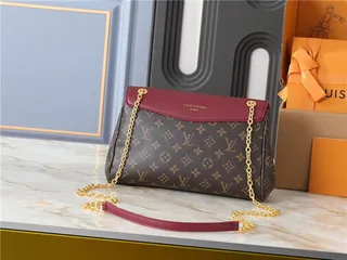 Louis Vuitton Brown Beige Flap-Top Monogram Canvas Chain Bag 16