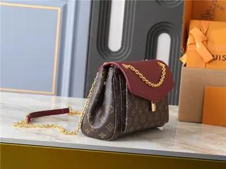 Louis Vuitton Brown Beige Flap-Top Monogram Canvas Chain Bag 17