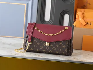 Louis Vuitton Brown Beige Flap-Top Monogram Canvas Chain Bag 18